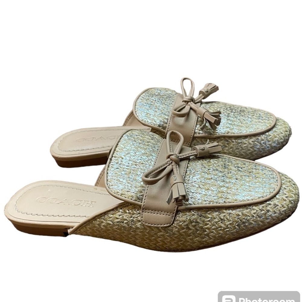 Coach Stassi Rafia Slides Mules - Picture 4 of 12